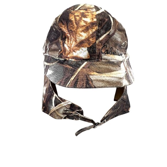 Cabelas Camouflage Hunting Hat Gore-tek Cap Adjustable Chin Strap Neck Flap Lg - Picture 2 of 15